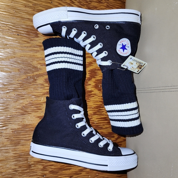 RARE NEW Converse All Star Knee High Roll Down Sock XX-HI Women 5 - Picture 12 of 14